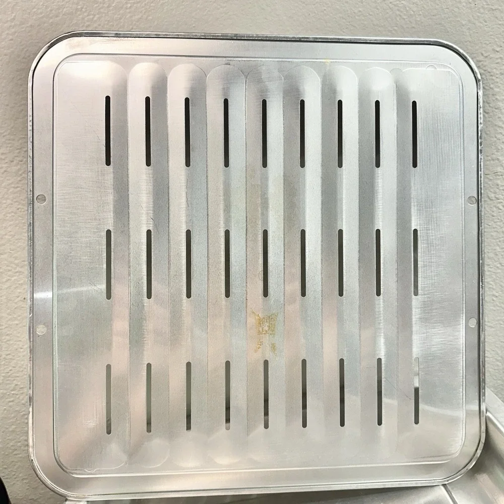 Aluminum Square Steamer‎ Drip Pan Removable Slotted Insert 15.5
